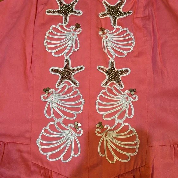 Lilly Pulitzer Pink Strapless Dress with Seashell Embroidery NWT size 14 - Picture 3 of 7